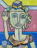 Kobieta w kapeluszu. 40 x 50 cm. 2013 r.